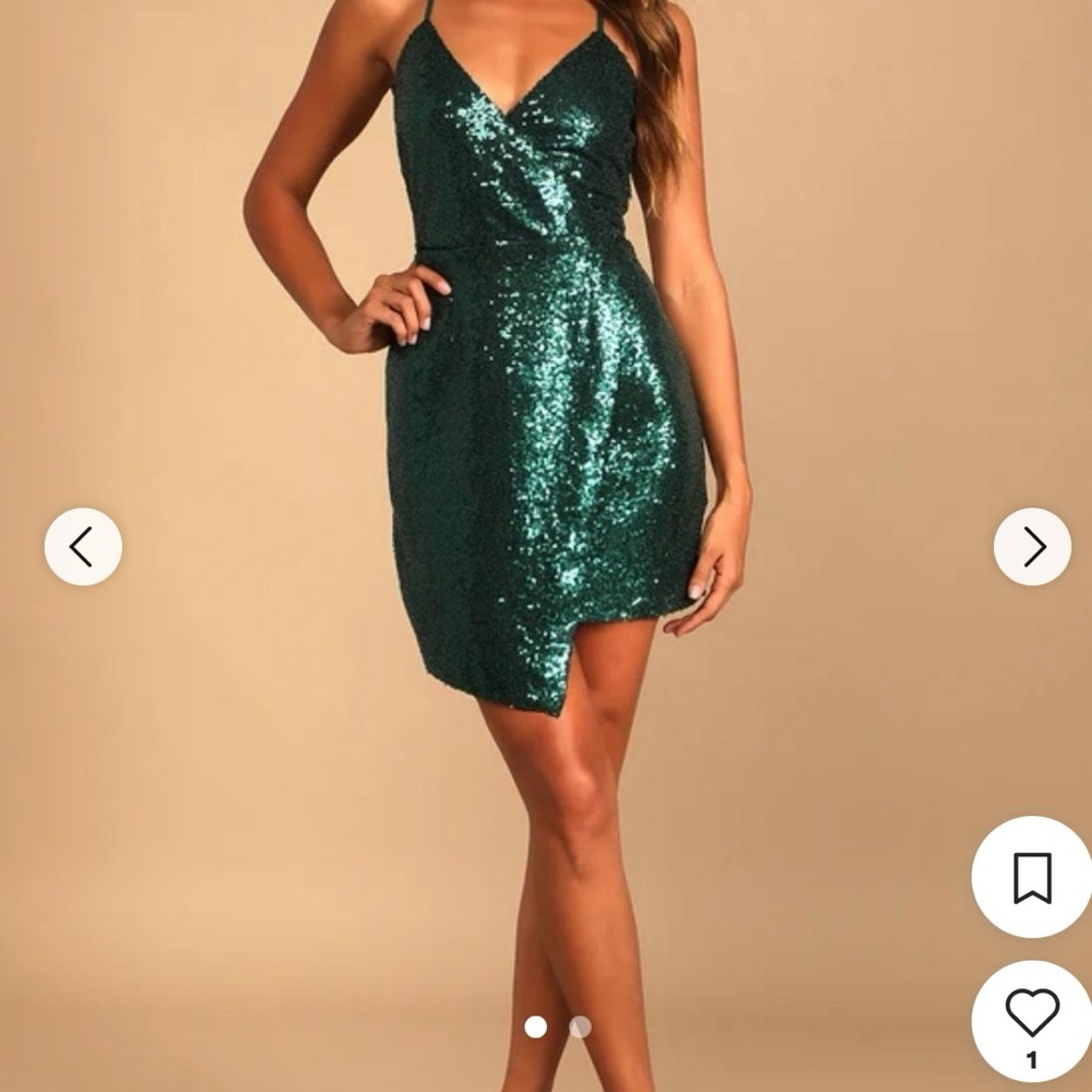 Lulus Green Sequin Dress
